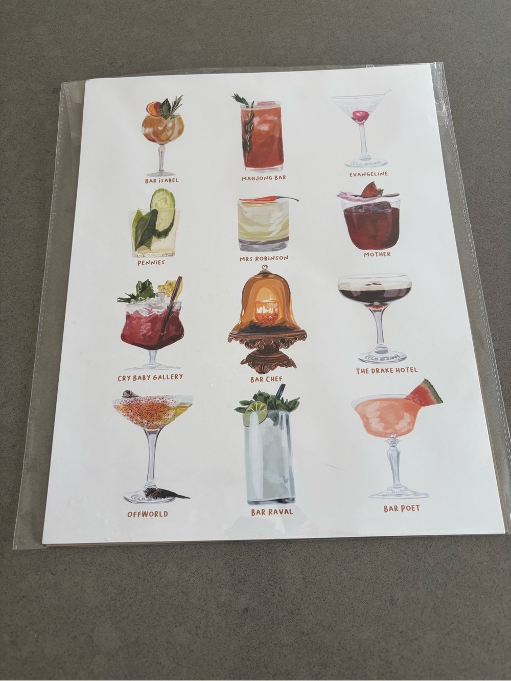Toronto Icons Cocktail Illustration Print - Multi-Color Bar Art